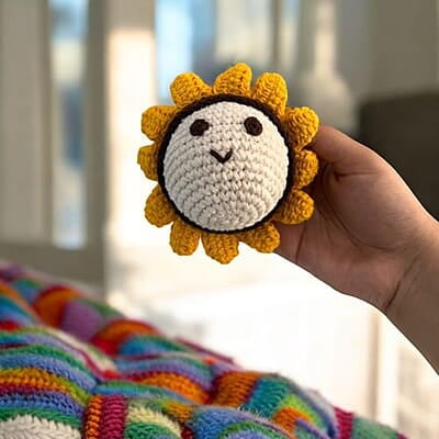 Crochet Sunflower Rattle