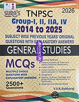 Sura TNPSC General Studies PYQ 2014 to 2025 Subjectwise