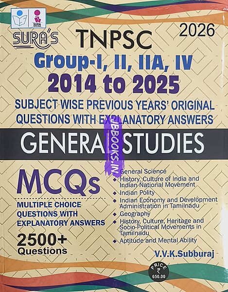Sura TNPSC General Studies PYQ 2014 to 2025 Subjectwise