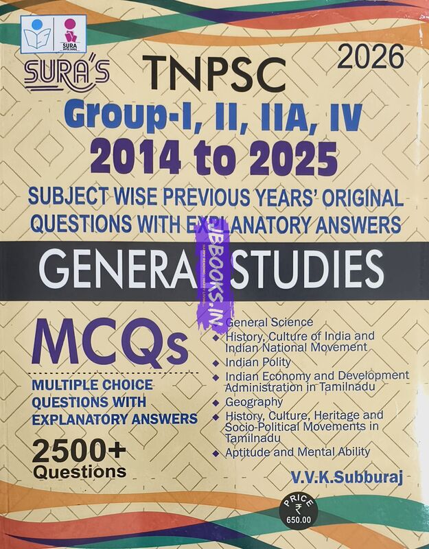 Sura TNPSC General Studies PYQ 2014 to 2025 Subjectwise