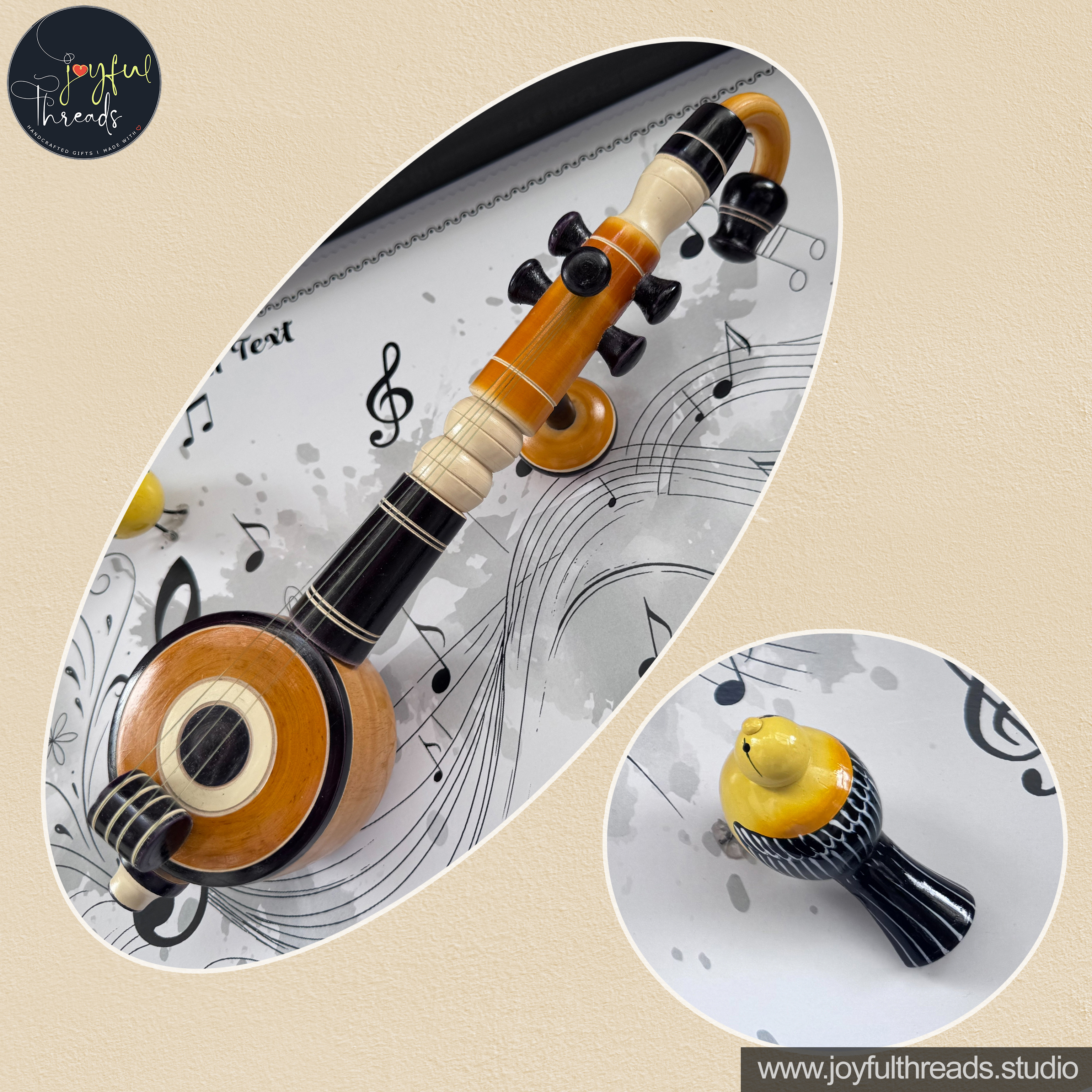 Swarnanjali - Handcrafted & Personalized Music-Themed Wall Frame - 19x13 Inch