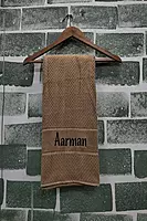 Sustainable bamboo bath towel sweet caramel color