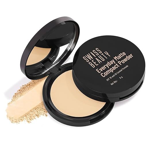 Swiss Beauty Everyday Matte Compact with SPF 10 | Oil-Control Formula | Blurs Pores