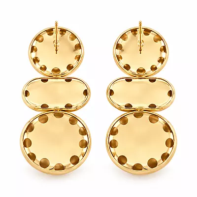Golden Orbit Triple Bubble Gold-Tone Stud Earrings