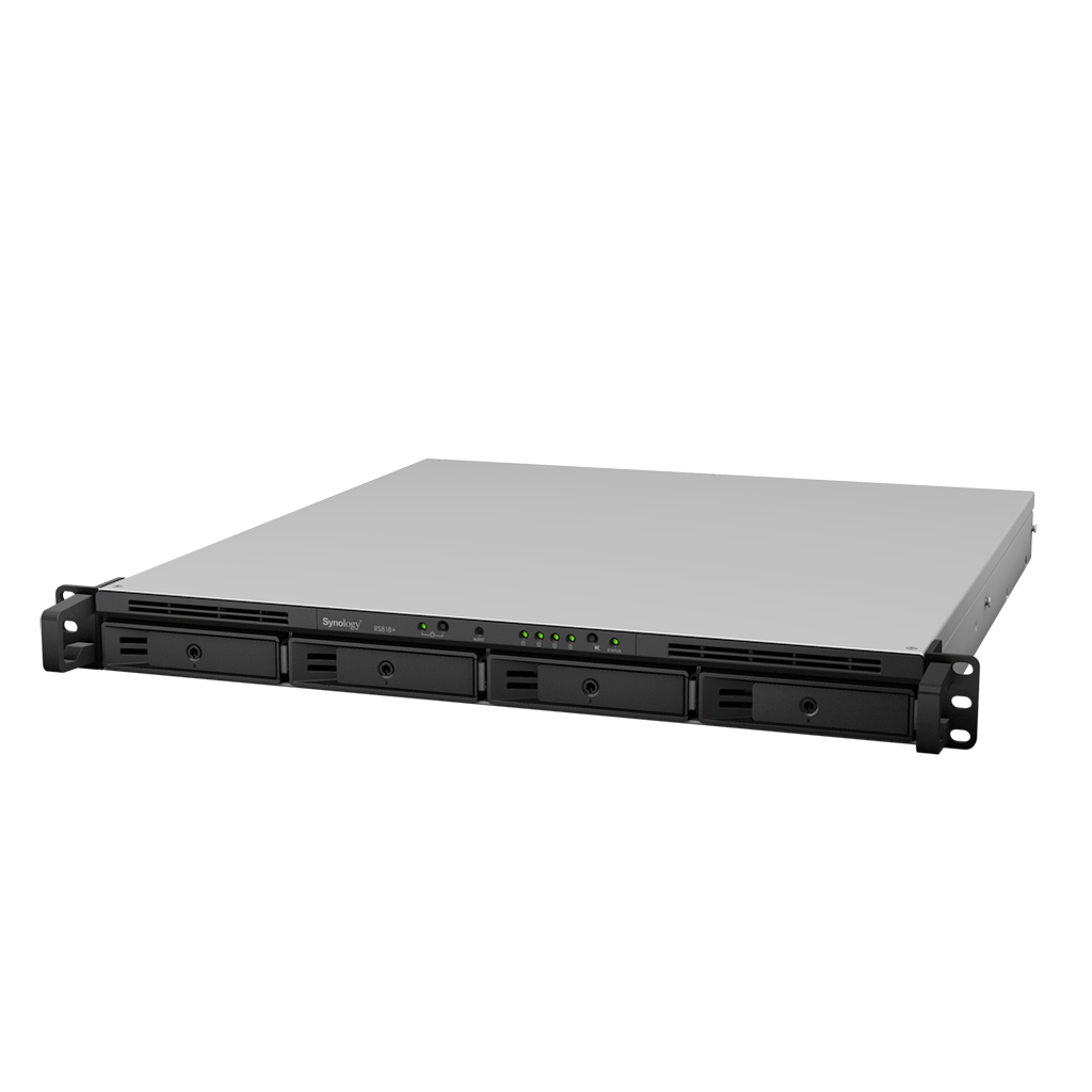 Synology RackStation RS818+/RS818RP+ | 4-Bay Rackmount NAS | Quad-Core CPU with AES-NI | 2GB DDR3 RAM (Expandable) | 10GbE Ready | 1099MB/s Read | SMB Storage Server Synology RackStation RS818+/RS818RP+ | 4-Bay Rackmount NAS | Quad-Core CPU with AES-NI | 2GB DDR3 RAM (Expandable) | 10GbE Ready | 1099MB/s Read | SMB Storage Server