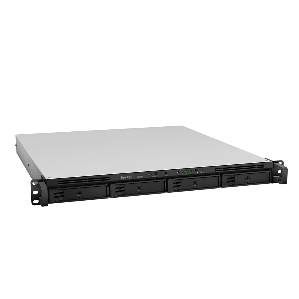 Synology RackStation RS818+/RS818RP+ | 4-Bay Rackmount NAS | Quad-Core CPU with AES-NI | 2GB DDR3 RAM (Expandable) | 10GbE Ready | 1099MB/s Read | SMB Storage Server Synology RackStation RS818+/RS818RP+ | 4-Bay Rackmount NAS | Quad-Core CPU with AES-NI | 2GB DDR3 RAM (Expandable) | 10GbE Ready | 1099MB/s Read | SMB Storage Server