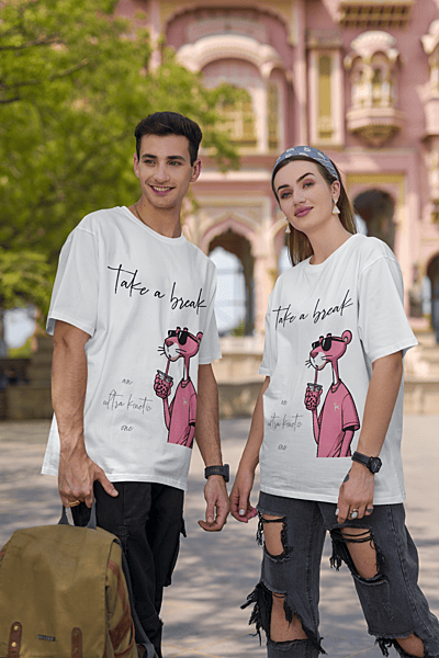 Take a Break printed Oversized tshirt