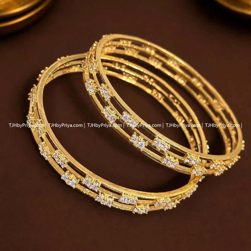 Diamond Alike Bangles Sizes 2.4, 2.6, 2.8 (TJH 337)
