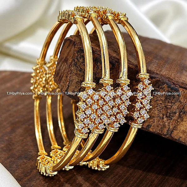 Gold Alike Stone Bangles Sizes 2.4, 2.6, 2.8 (TJH 431)