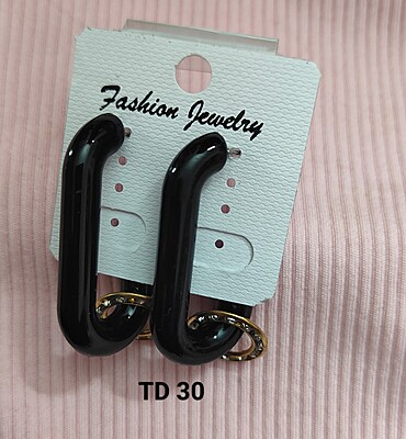 Black Half Hoop Earring Black Half Hoop Earring