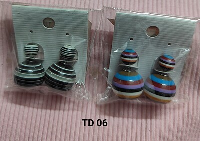 2 Pair Candy Colors 2 Way Beads Earrings- Front-Back Color Clossy Beads Contemporary Earrings for Girls & Women 2 Pair Candy Colors 2 Way Beads Earrings- Front-Back Color Clossy Beads Contemporary Earrings for Girls & Women