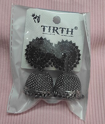 Traditional Wedding Temple Jewellery oxidised Ethnic Antique South Indian Pearl Moti Stone CZ AD Jhumkas Jhumka Ear rings