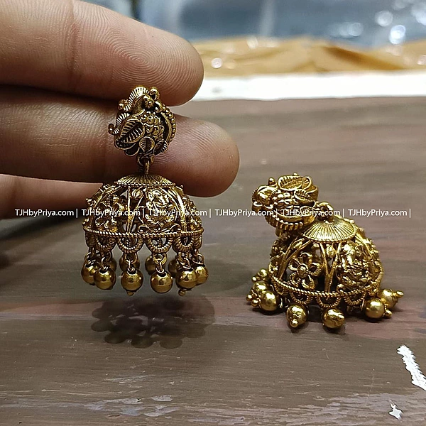 Traditional Peacock Design Jumkas (TJH 435)