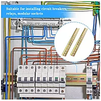 2-Piece DIN Mounting Rails – 35mm Slotted Iron Rails for Terminal Blocks, Relays & Contactors | Industrial Electrical Panel Accessories | 50 Centimeter | Pack Of 2