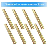 2-Piece DIN Mounting Rails – 35mm Slotted Iron Rails for Terminal Blocks, Relays & Contactors | Industrial Electrical Panel Accessories | 50 Centimeter | Pack Of 2