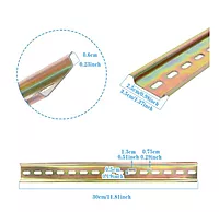 2-Piece DIN Mounting Rails – 35mm Slotted Iron Rails for Terminal Blocks, Relays & Contactors | Industrial Electrical Panel Accessories | 50 Centimeter | Pack Of 2