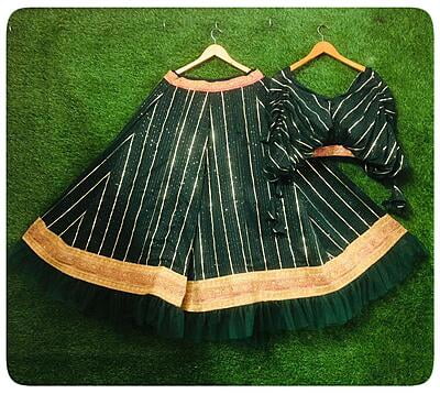 Traditional Gota Patti Lehenga-Green-2