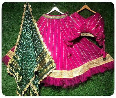 Traditional Gota Patti Lehenga-Pink-1