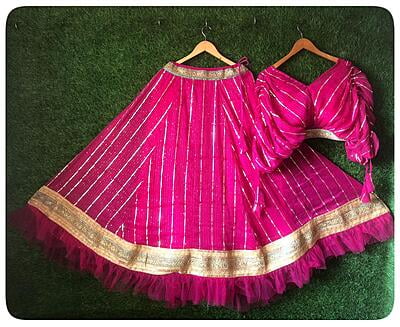 Traditional Gota Patti Lehenga-Pink-2