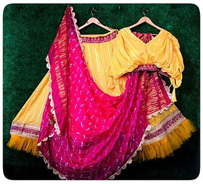 Traditional Gota Patti Lehenga-Yellow-1
