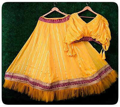 Traditional Gota Patti Lehenga-Yellow-2