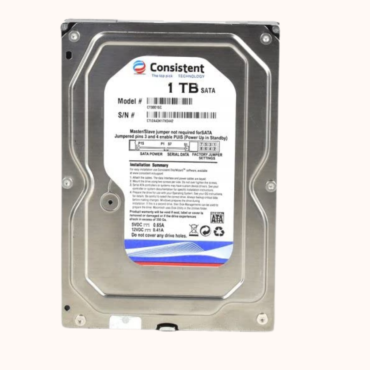 Consistent 1 TB Desktop Internal Hard Disk Drive CT3001SC
