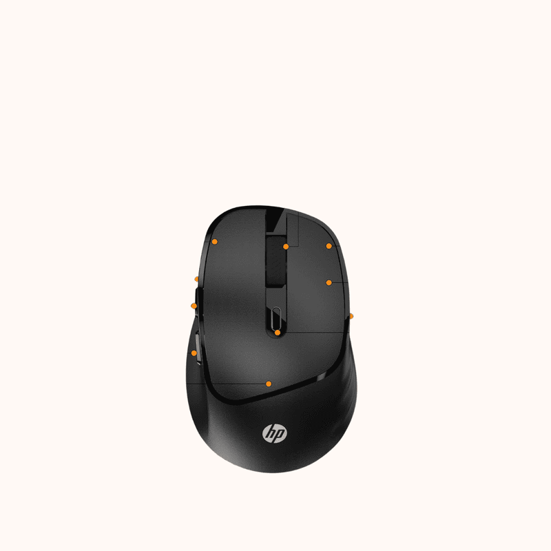 Open Box HP M120 /6 programm. buttons,1 AA battery gives upto 12 months life,upto 1600 DPI Wireless Mechanical Mouse