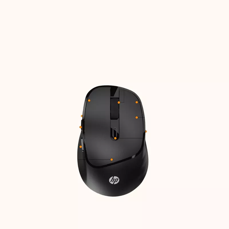 Open Box HP M120 /6 programm. buttons,1 AA battery gives upto 12 months life,upto 1600 DPI Wireless Mechanical Mouse