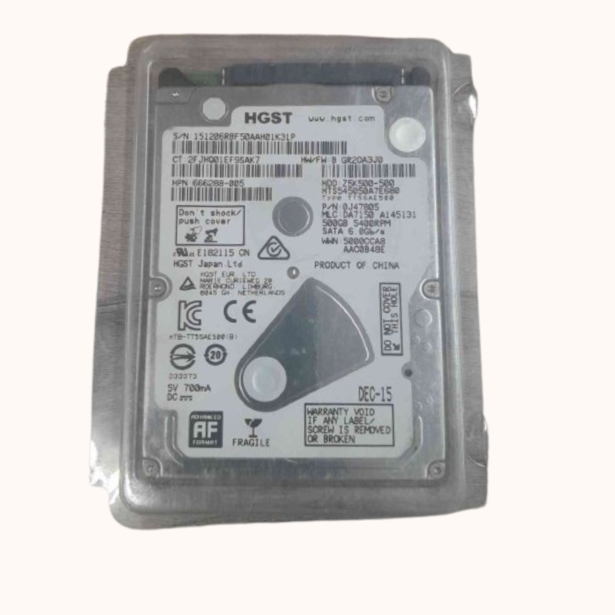 Open Box Hitachi SATA Laptop Hardisk 500GB (0J47805)