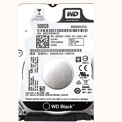Refurbished WD  SATA HDD 2.5 500GB (WD5000LPLX-75ZNTT0)