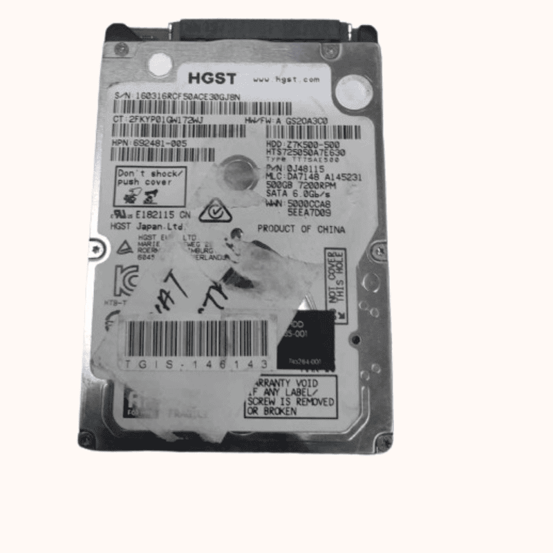 Refurbished HGST Corporation Laptop SATA Hard Drive 500GB (0J38075)