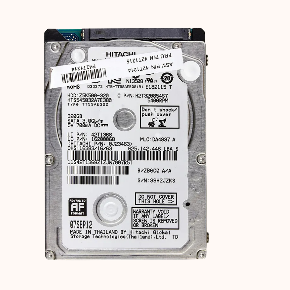 Refurbished HITACHI Hard Disk SATA Laptop 320GB (42T1368)
