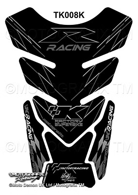 Motografix Kawasaki Black Motorcycle Tank Pad Protector 3D Gel (TK008K)