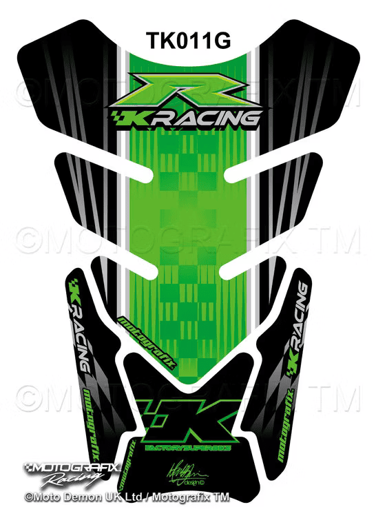 Motografix Kawasaki Green Cheq Motorcycle Tank Pad Protector Motografix 3D Gel Motografix Kawasaki Green Cheq Motorcycle Tank Pad Protector Motografix 3D Gel