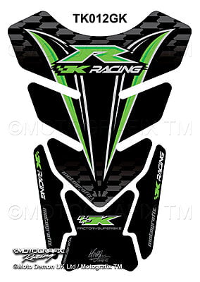 Motografix Kawasaki Motorcycle Tank Pad Protector Motografix 3D Gel