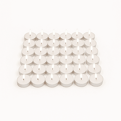 White Unscented Tea Light Candles – Pack of 50 (2g Each)