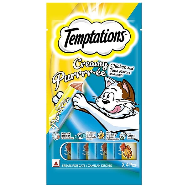 Temptations Purree Chicken and Tuna Treats for Cats
