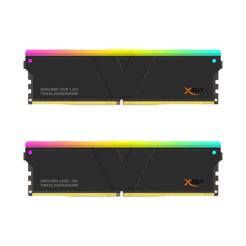 XSKY V-COLOR DDR5 Gaming Memory Manta INTEL XMP 64GB Kit (32GBx2) RGB CL30/1.35V-6000Mhz, TMXSL3260830KWK