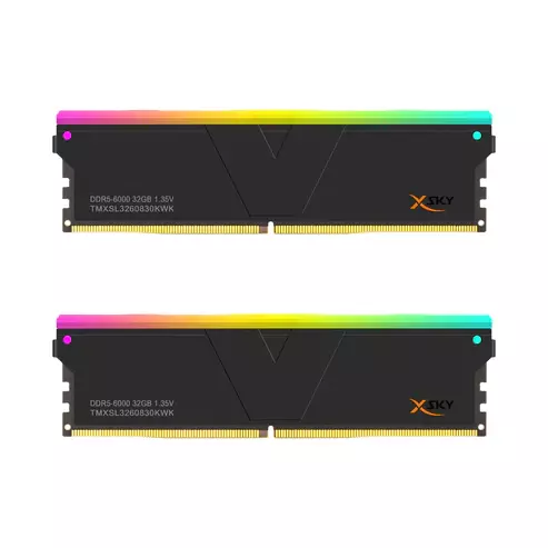 XSKY V-COLOR DDR5 Gaming Memory Manta INTEL XMP 64GB Kit (32GBx2) RGB CL30/1.35V-6000Mhz, TMXSL3260830KWK