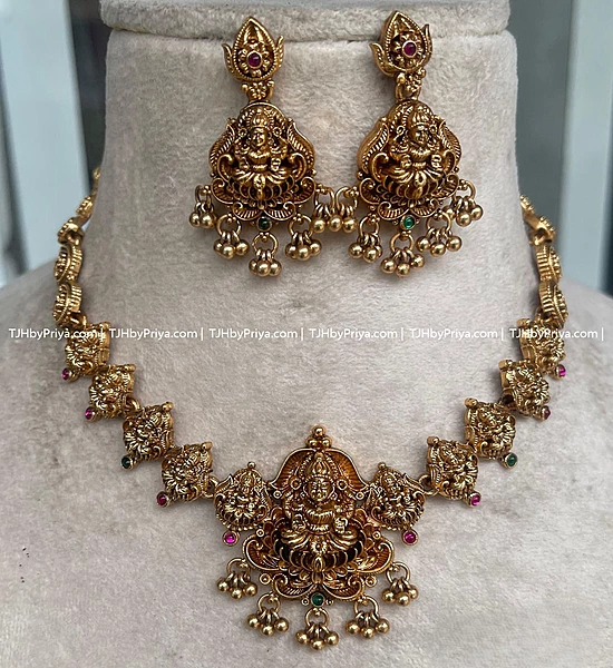 Budget Friendly Gold Alike Necklace With Gold Beads (TJH 385)
