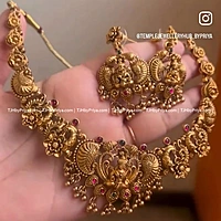 Budget Friendly Gold Alike Necklace With Gold Beads A (TJH 499)