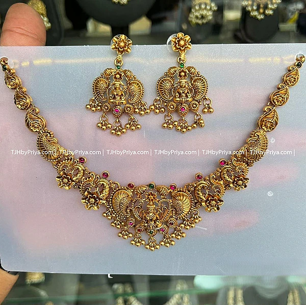 Budget Friendly Gold Alike Necklace With Gold Beads A (TJH 499)