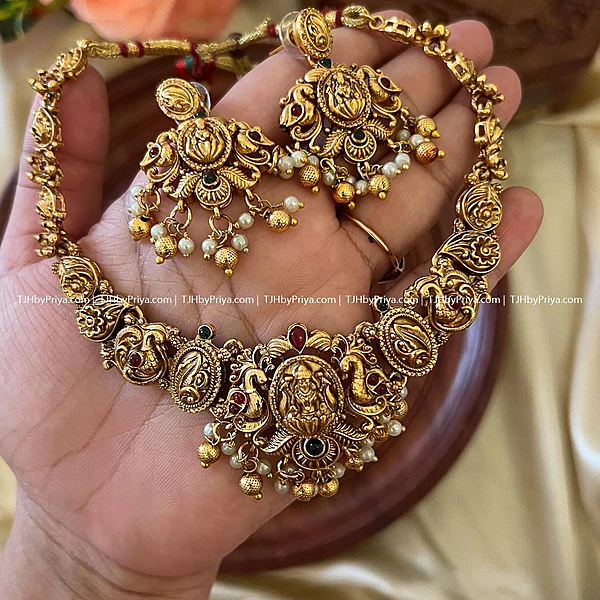 Gold Alike Simple Light Weight With Pearl And Gold Hangings (SKU- 296)