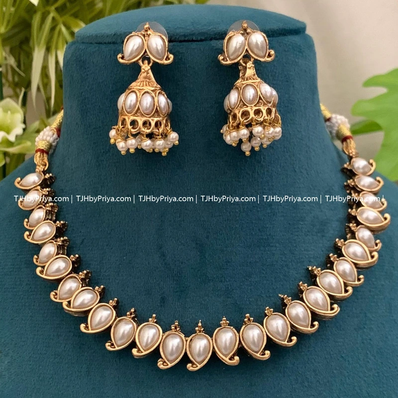 White Pearl Simple Necklace Kids And Adult (TJH 506)