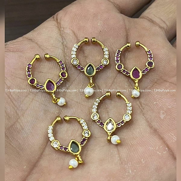 Nose Rings Round Stone