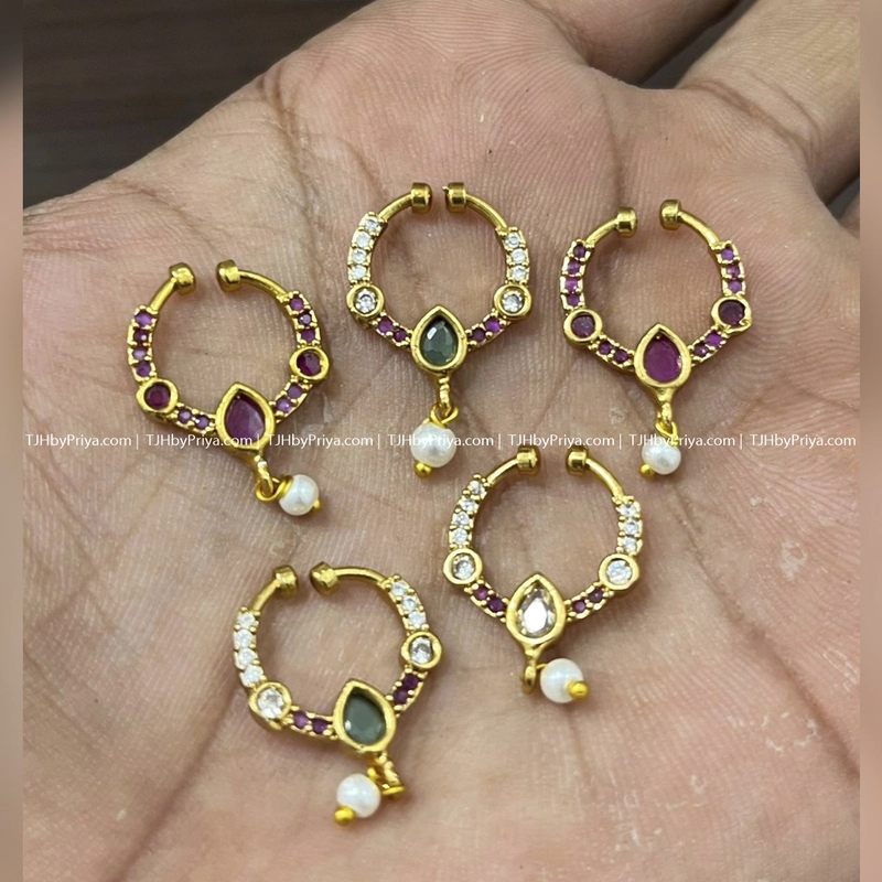 Nose Rings Round Stone