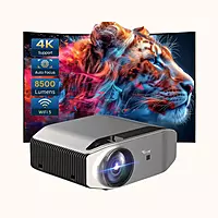 TONZO Android FHD Projector, 1080p Native, 300" Screen, Preinstalled OTT, LS 850, Gray