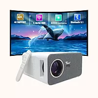 TONZO LED Projector Full HD, 8000 Lumens, Dual Wi-Fi, Bluetooth, Voice Remote, Cineplex 10