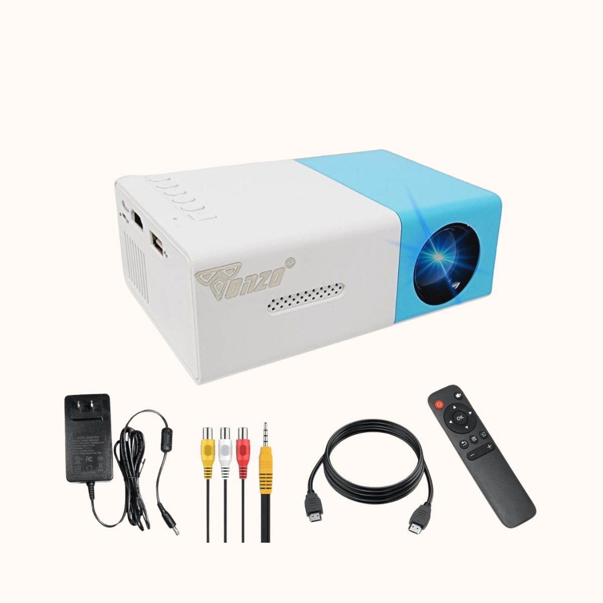 TONZO Mini Portable LED Projector for Home Cinema, 1080p Support -LS 202