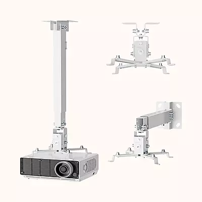 TONZO Universal Projector Ceiling Mount | Height Adjustable Mount Holder with Extension Pole | Compatible with LCD/DLP Projectors | 360° Rotation & Tilt | Load Capacity up to 44lbs (4 feet)